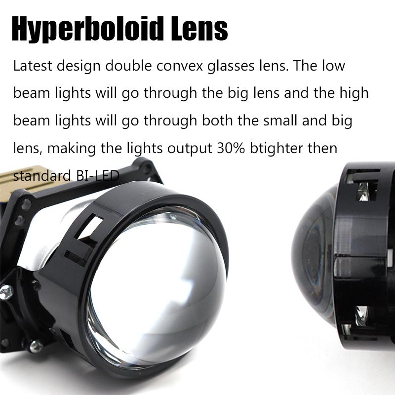 130W 2X Bi-LED Hyperboloid Projector Lenses H1 Bulb 9005 9006 H4 H7 LED Lamps For Headlight Car-styling Retrofit Hi/Lo Beam Lens