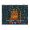 2026 Medieval Cat Calendar with Crowns Whimsical Art Monthly Wall Calendar Unique Gift for Cat Lovers