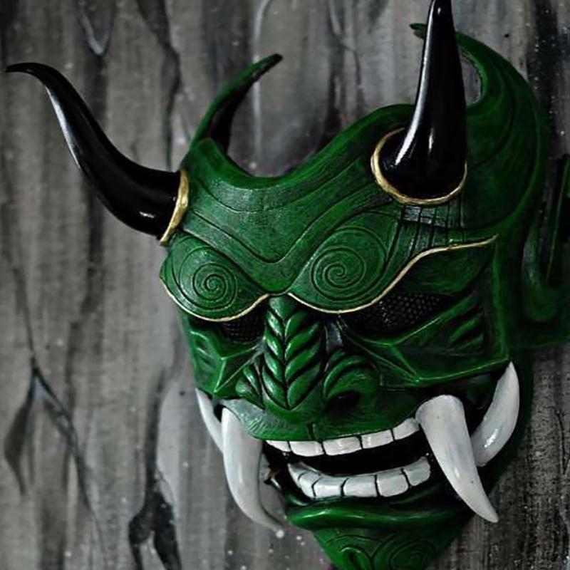 Japanese Ghost Hannya Halloween Masquerade Mask Prajna Half Face Masks Samurai