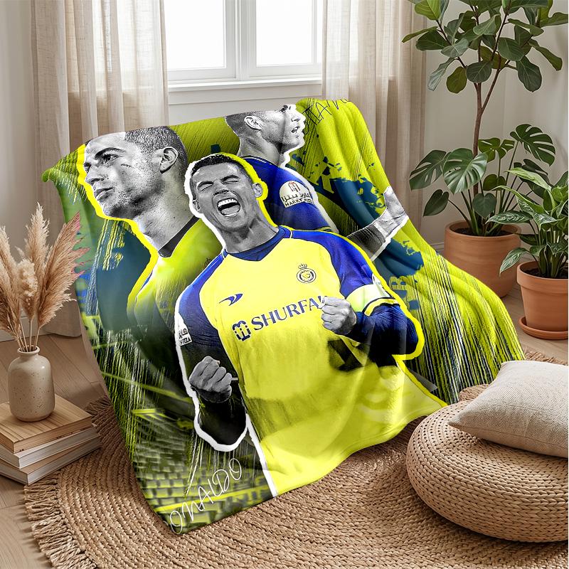 Cristiano Ronaldo Theme blanket Soft Flannel Blanket Plush Throw Blanket Cozy Sofa Bed Blanket for Home Decor