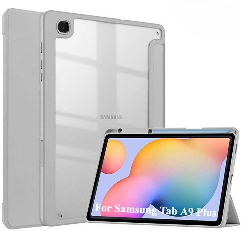 Чехол для Samsung A9 Plus 11 дюймов S10 S9 FE 11 Plus 13.1 12.4 Обложка с держателем для карандаша для Galaxy Tab S6 Lite HD Прозрачная задняя крышка