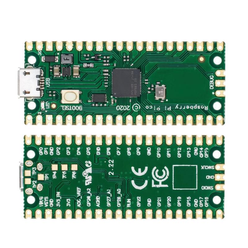 Плата разработки микроконтроллера Raspberry Pi Pico RP1111 с двумя ядрами, интерфейс Micro USB, компактный размер, мощная плата микроконтроллера