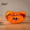 Flat Design Dog Toys Crinkle Chew Toy, Food Shape Interactive Hamburger Pizza Hot Squeaky Design, Fabric Teething Toy for Small And Medium Dogs