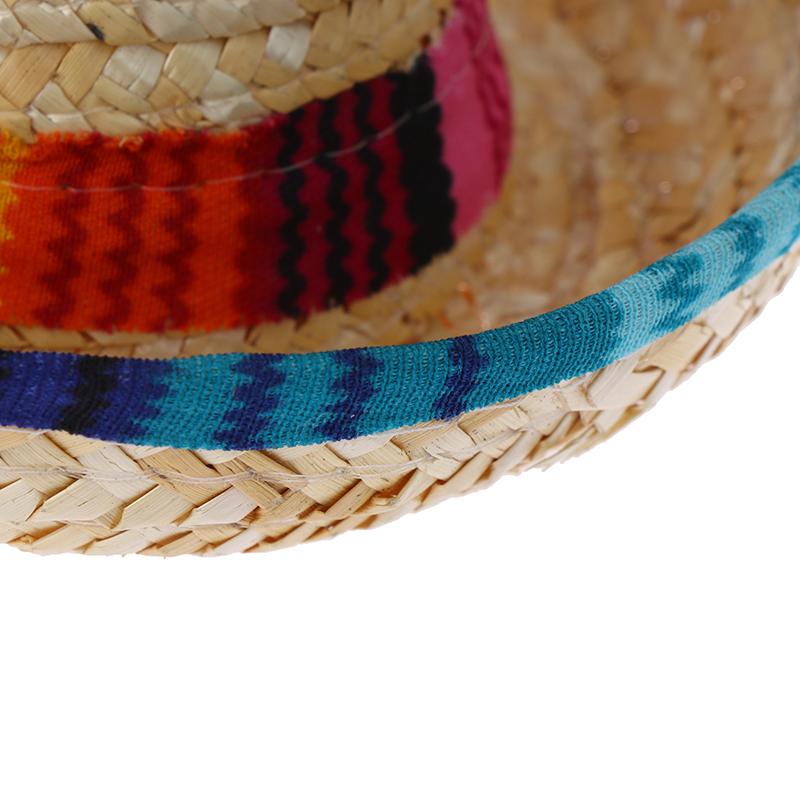 Мини-соломенная шляпа для собак, сомбреро, шляпа от солнца для кошек, соломенные шляпы для пляжной вечеринки, шляпа для собак