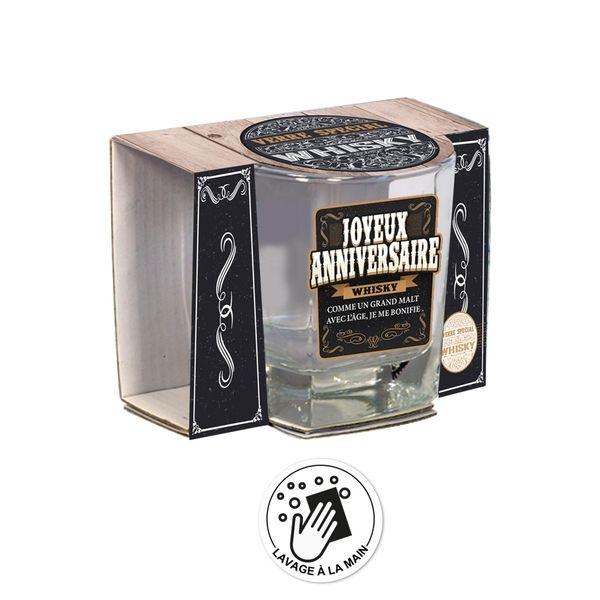 Whiskey Glass with Happy Birthday Message