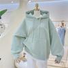 250g Oversized Plus Velvet Hooded Sweater - Women's Autumn/Winter Casual Two-Piece Set