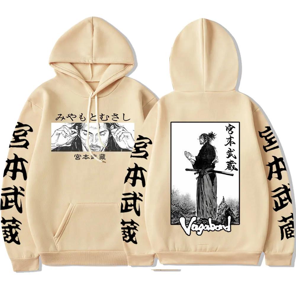 Bagabondo Vagabond Аниме Толстовка Манга Миямото Мусаси с капюшоном Мужская и женская одежда Большие размеры Винтажная уличная толстовка в стиле Харадзюку