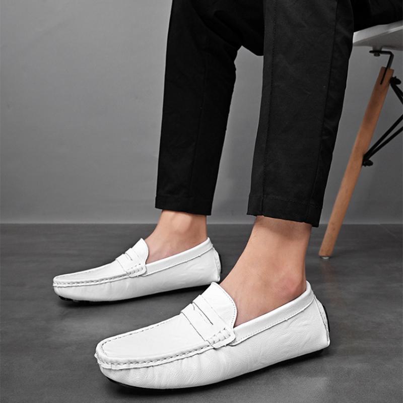 Мужская повседневная обувь из натуральной кожи, мягкие мокасины, мужские туфли на плоской подошве, модные брендовые мужские лоферы, дышащая обувь для вождения