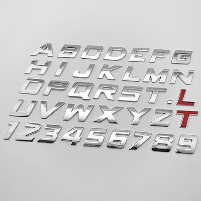 Новый 3D Металлический 25 мм Курсивный Алфавит Буквы Цифры Автомобильный Эмблема Хромированная Наклейка Логотип на Багажник Буквы Эмблема Аксессуары