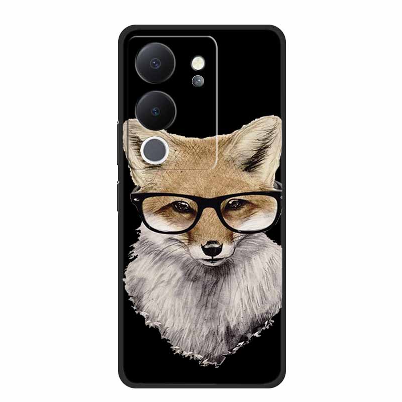 Funda For Vivo V30 Lite Case Cute Cartoon Cat Black Silicone Shockproof Soft Phone Cases For Vivo V30 Lite Back Cover Case Bag