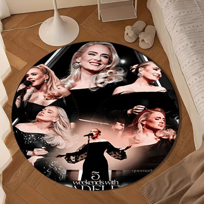 A-dele's pop music Round Rug for Livingroom,Bedroom, Palyroom, Chair Rug, Area rug, Circle Carpet, Large Size Fan Christmas gift