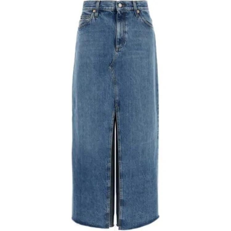GUCCI SS24 Denim Long Skirt Women's Blue (Unisex) Denim Long Skirts 776517 XDCQ 04447