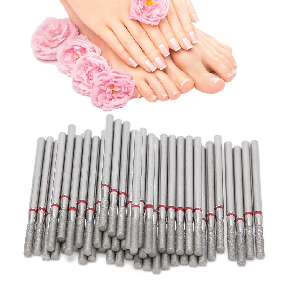 50pcs Cuticle Clean Flat Head Nail Drill Bits For Manicure Pedicure