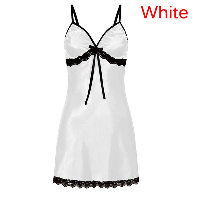 Женское кружевное нижнее белье с бантом, ночная рубашка Babydoll, ночное платье размера плюс, ослепительное