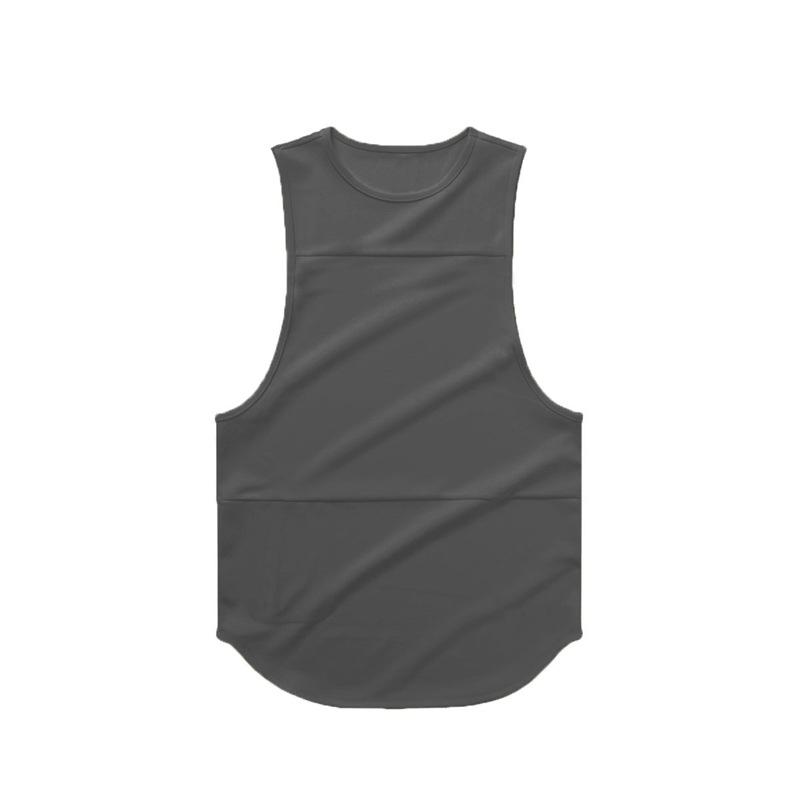 New Sports Vest Men'S Loose Summer Pure Cotton Fitness And Bodybuilding Quick Drying Sleeveless Shoulder White Base Shirt Sleeveless T-Shirt