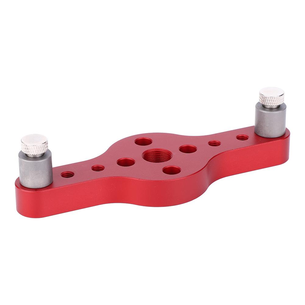 Hole Punch Locator Aluminum Alloy Puncher Gauge DIY Woodworking Tool with 3Pcs Drill Bushing