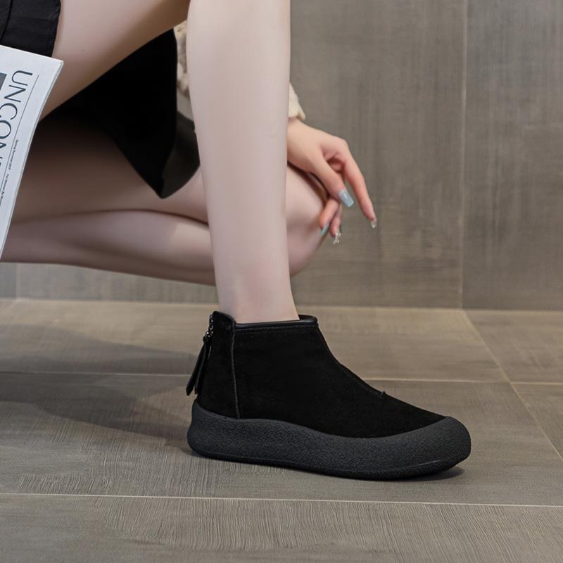 Модные зимние ботинки AIYUQI для женщин, большой размер, 2025, зима, натуральная кожа, женские короткие ботинки, утолщенные теплые зимние ботинки для женщин