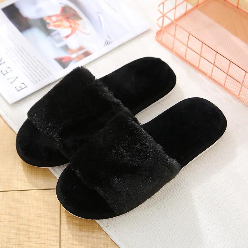 Зимние женские домашние домашние повседневные нечеткие тапочки, женские вьетнамки, пушистая обувь, женские мягкие плюшевые тапочки с перекрестными шлепанцами, 2024 г.