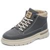 New Spring Outdoor Work Boots Men's Shoes Mid-top Short Boots British Style Leather Shoes Fashion Trendy Casual Shoes