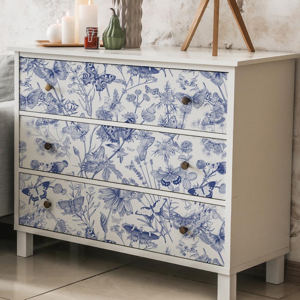 45x300см ПЭТ Самоклеящиеся обои с цветочным узором 'Вьющаяся лоза' для гостиной, спальни, домашнего декора, легкая DIY-поклейка