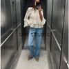 Spring New Women's Clothing American Retro Casual Stand Collar Long Sleeves Laminated Decoration Shirt Tops 2234900