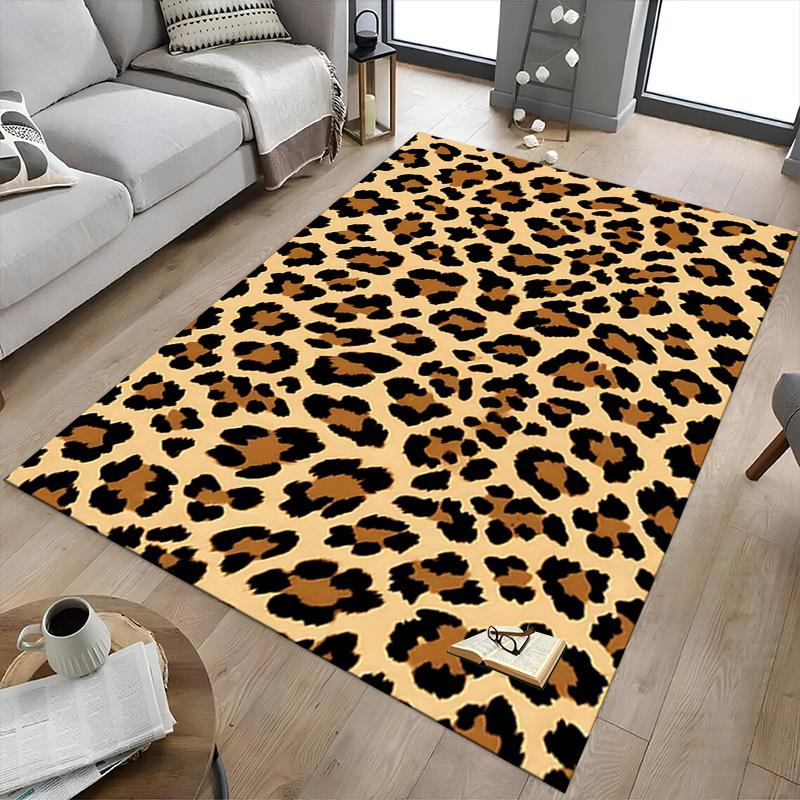 1PC Leopard Print Extra Large Non Slip Floor carpet, Office, family, bedroom, Studio Large Area Rug Indoor Rugs, , Vibrant Colors