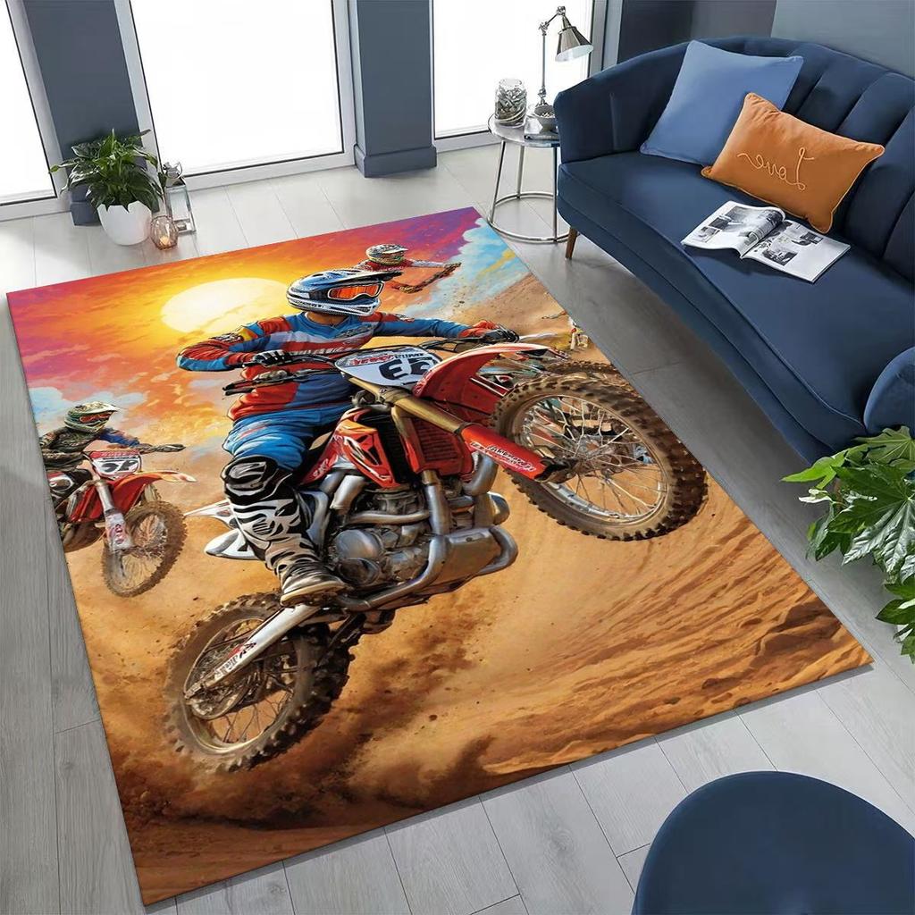 Персонализированный коврик с рисунком мотоциклиста для спальни, гостиной, дивана, дома, придверный коврик, декор, большой детский нескользящий коврик для пола
