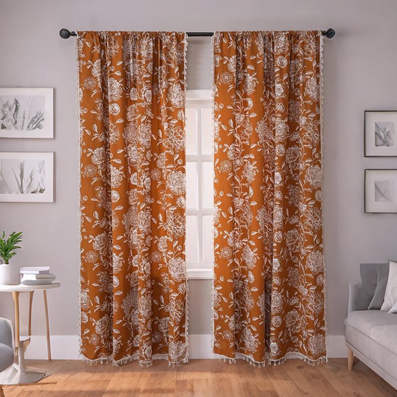 American Light Luxury Retro Atmosphere Decorative Fabric Curtains Finished Bedroom Living Room High-End Curtains