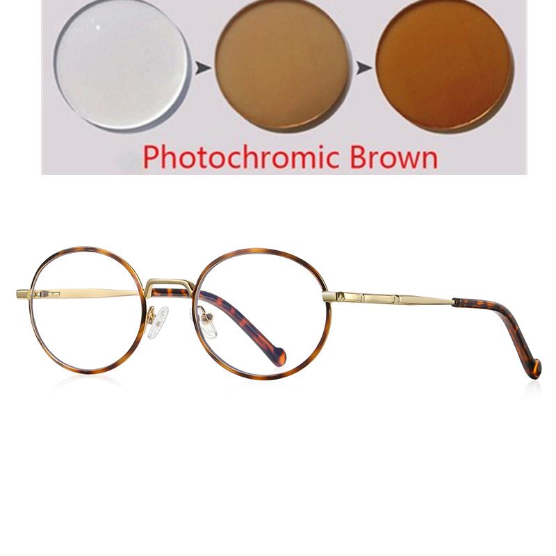 Small Frame Oval Nearsighted Glasses For Women Spring Leg Steampunk Student Myopia Photochromic Eyeglasses 0 -0.5 -0.75 To -6.0