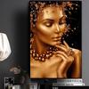 Sexy Nude African Art Black and Gold Woman Oil Painting On Canvas Cuadros Posters and Prints Wall Art Picture for Living Room