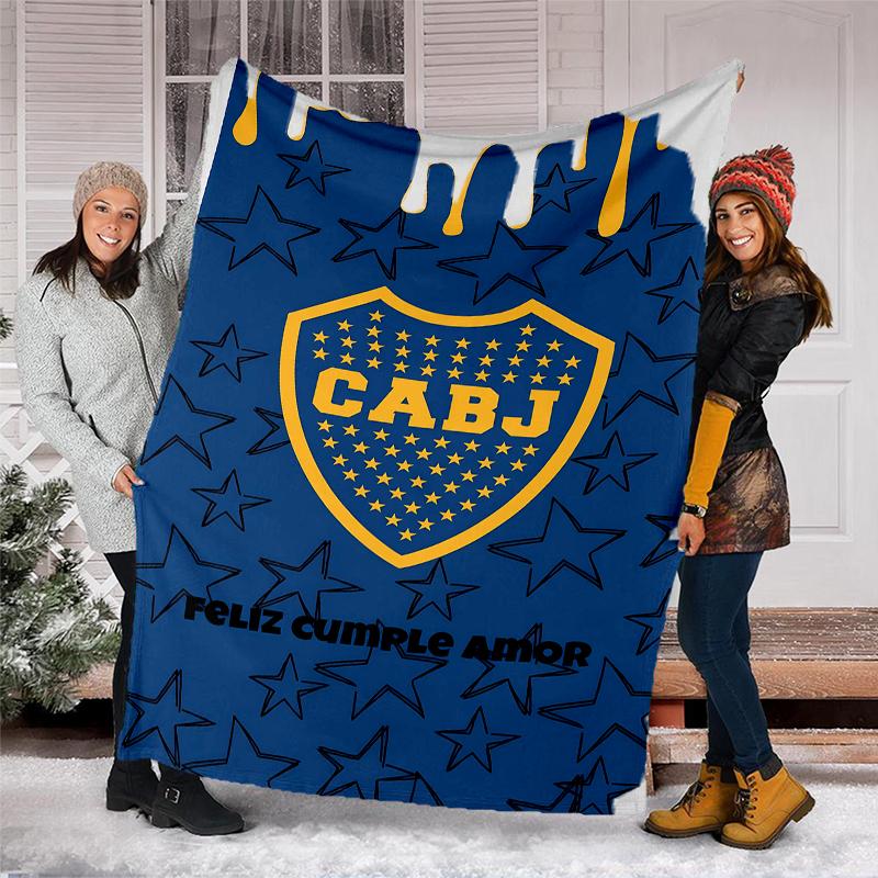 Club Atlético Boca Juniors printed throw blanket—soft,warm;versatile blanket for all seasons—perfect as &air-conditioning throw,nap blanket