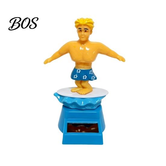 Anti-slip Car Decoration Surfer Boy Solar Nodding Toy, Cartoon Bobblehead for Accessory For Bumpy Roads Dashboard, Auto Swing Shaking Figure