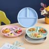 MIT Eco-Friendly Wheat Straw Divided Plate Fruit Salad Food Tray Dinner Plate Compartment Plate Kitchen Dinnerware Plates