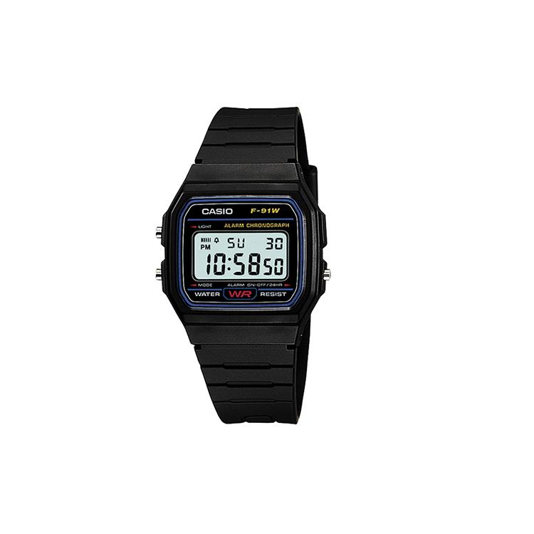 Casio Унисекс ДЕТСКИЕ Черные Часы F-91W-1 F-91W-1