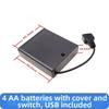 With USB Power AA Battery Holder With Switch Battery Cover switch  DIY 2/3/4/6/8 Slot
