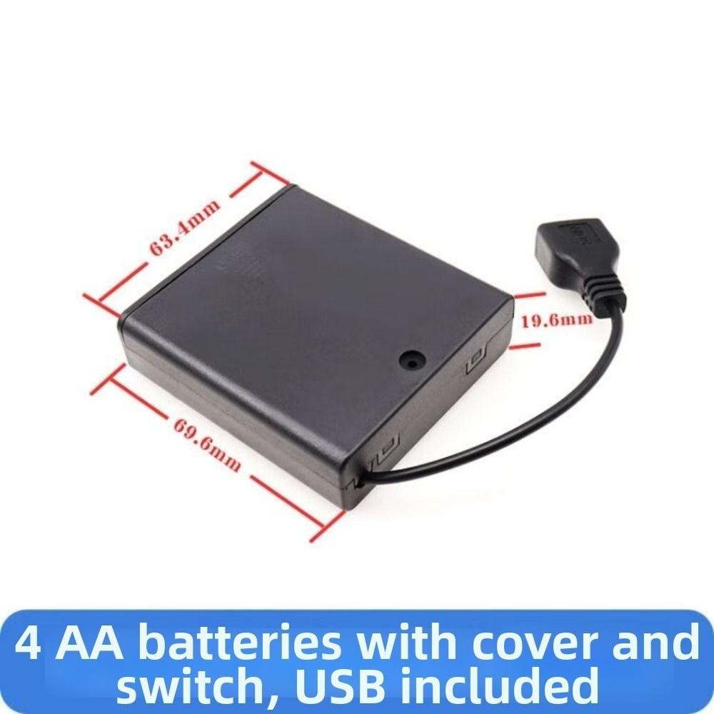 With USB Power AA Battery Holder With Switch Battery Cover switch DIY 2/3/4/6/8 Slot