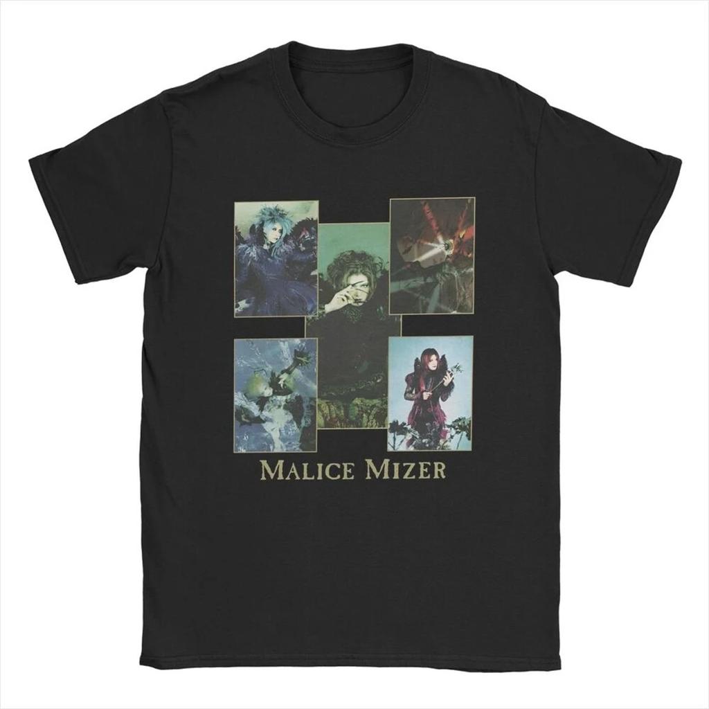 ZX TEE Футболки певца группы Malice Mizer Винтажные футболки Круглый вырез Футболки рок-музыканта Короткий рукав Мерч