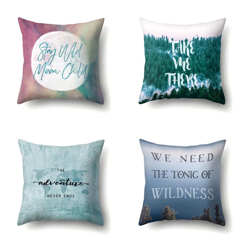 Modern Painted Simple Household Car Polyester Pillow Case Car Decoration Home Printed Waist Pillow Case