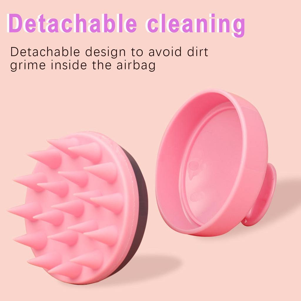 Scalp Massager Head Cleaning Brush Soft Silicone Head Deep Massage Scalp Deep Cleaning Comb Hair Brush Scalp Pink