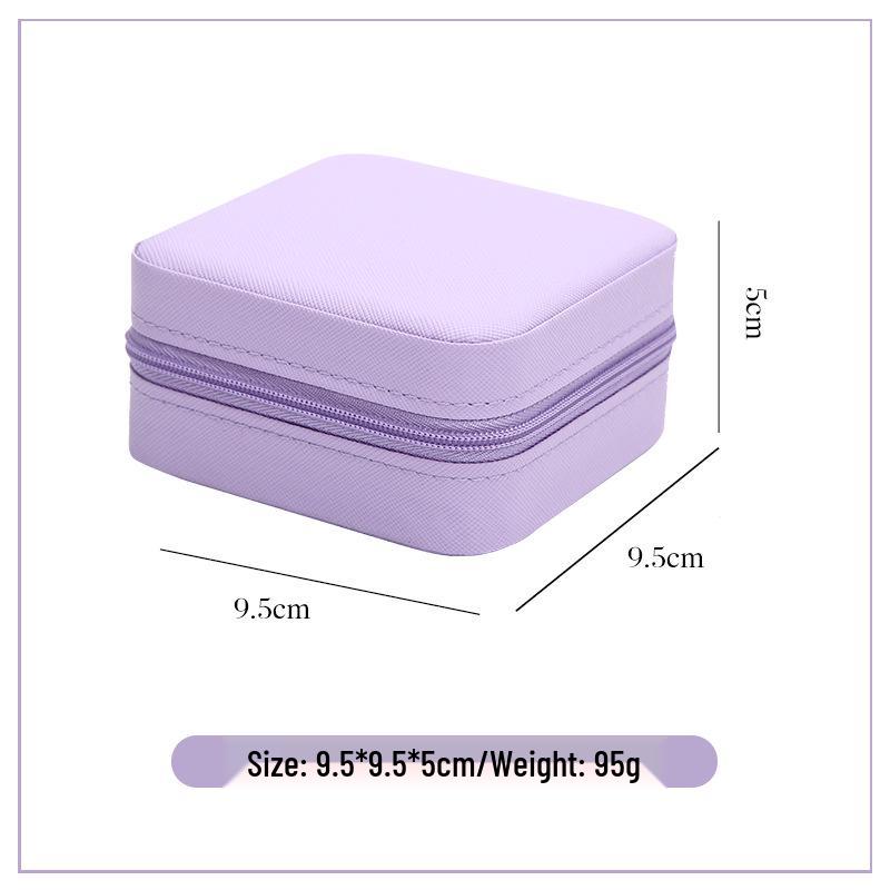 Бархатная шкатулка для драгоценностей на молнии: Портативное хранилище для ожерелий, браслетов, колец и серег