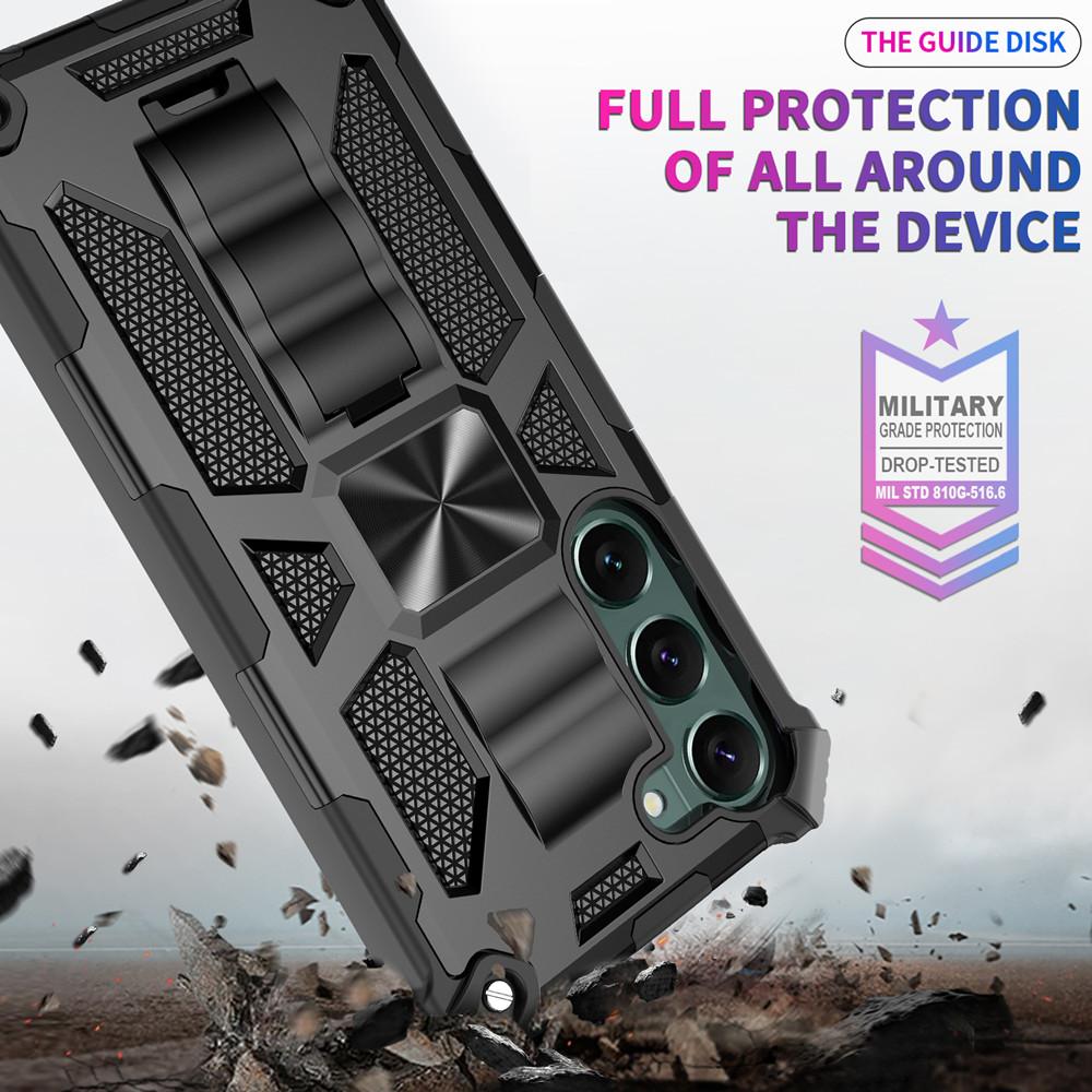 Camouflage Armor Shockproof Case For Samsung Galaxy A15 A16 A17 A26 A36 A55 A56 TPU Frame Plastic Hidden Kickstand Phone Cover