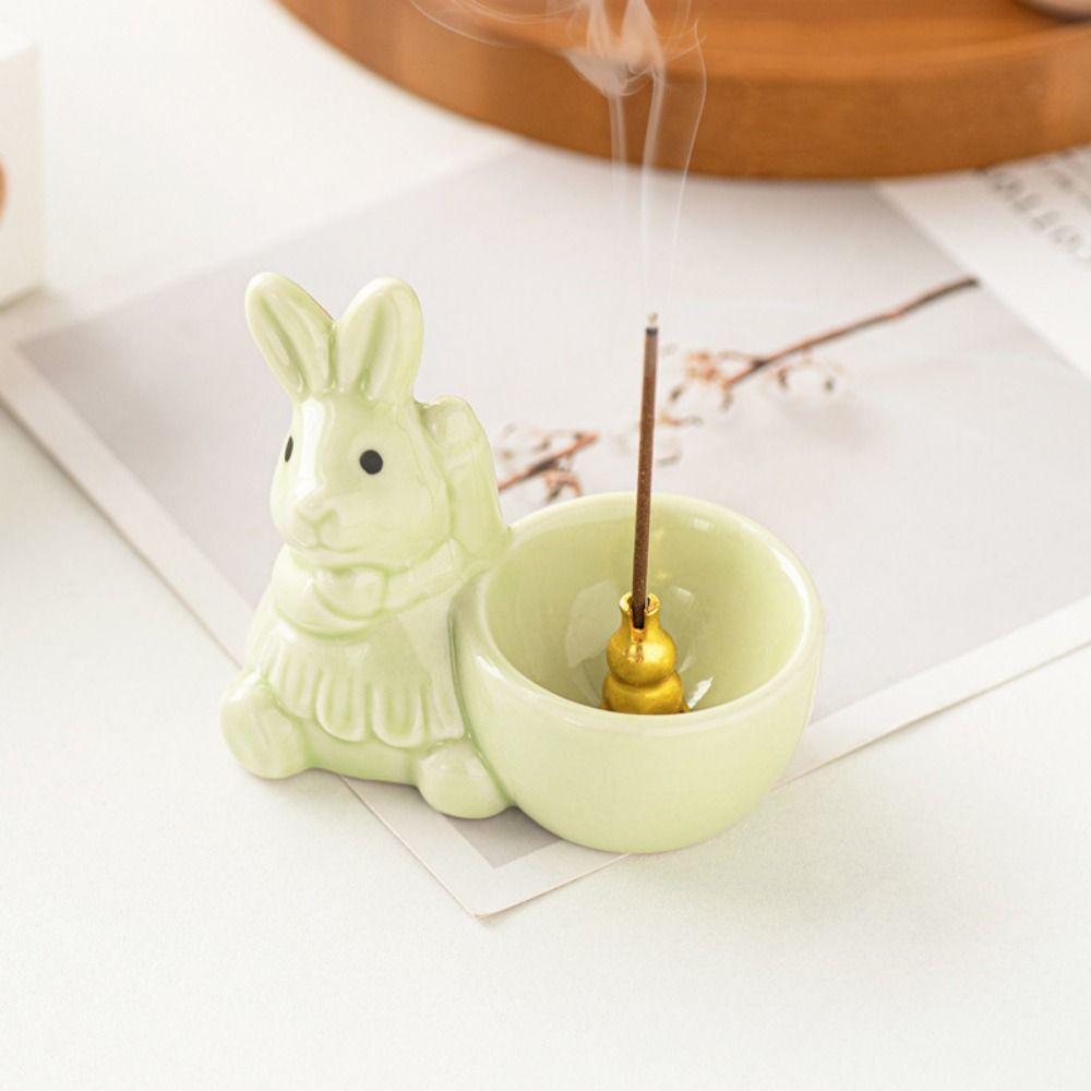 Милый кролик держатель благовоний уникальный керамический поднос для ароматерапии маленькая кролик благовония печь подарок