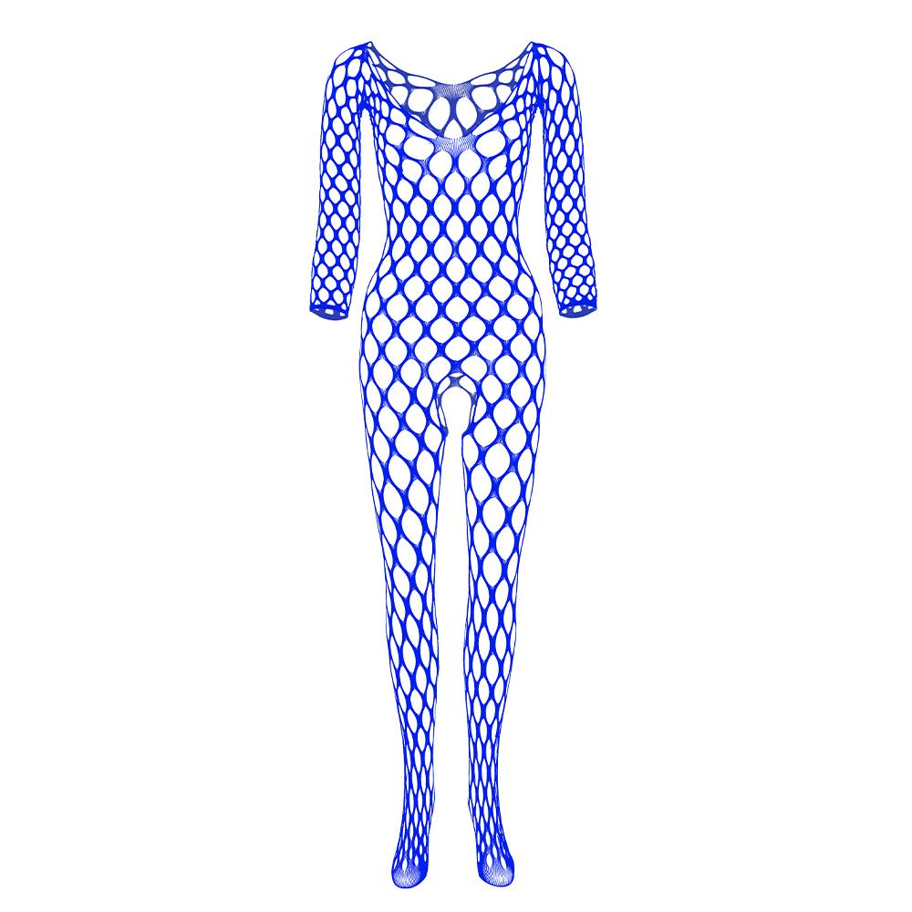 Plus Size Women Hollow Fishnet One-piece Stocking Open Net Lingerie Sexy See-through Lingerie