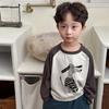 Autumn 2024 Kids' Raglan Sleeve T-shirt with Cartoon Print