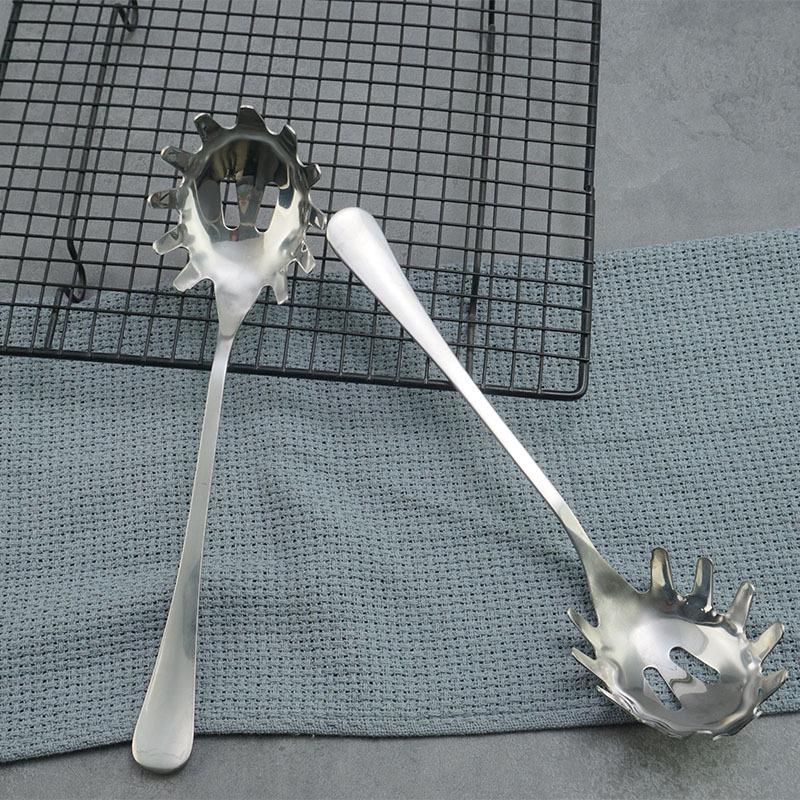 Ложка для льда из нержавеющей стали и половник для пасты с щипцами-дуршлагом для кухни и бара