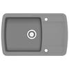 VidaXL Évier de Cuisine en Granit Bac Unique Gris Décor de Cuisine Maison 142945