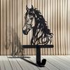 Black Horse Wall Hook Key Hanger with Horse Silhouette Wall Mounted Iron Hook Entryway Organizer