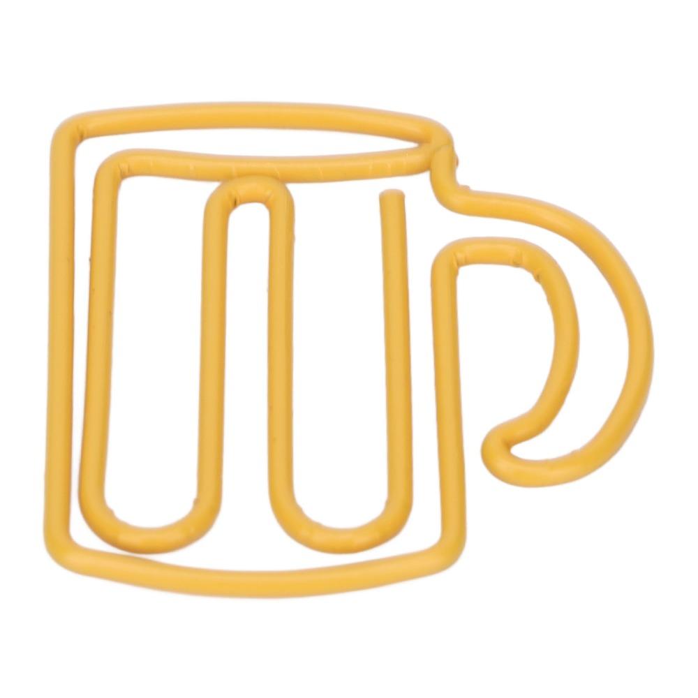 100Pcs Cup Shape Cute Paper Clips Plastic-coated Metal Small Paper Clips Office Supplies