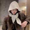Acrylic Fibers Knitted Hooded Cap Triangular Winter Neckerchief Hat Neck Collar Beanies Cap  Work