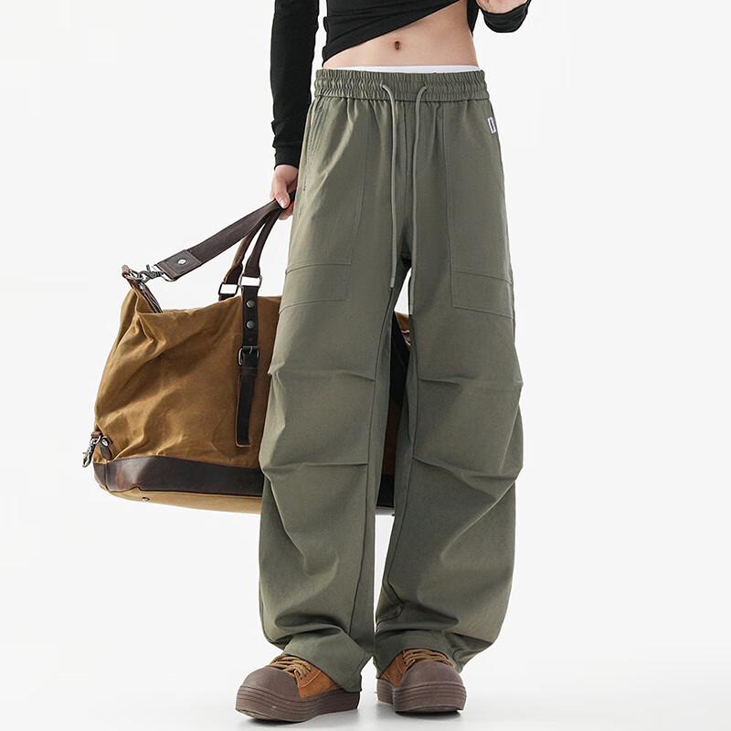 Fingercroxxit Men's 2025 Autumn Casual Outdoor Parachute Pants